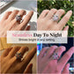 Vintage verstellbares Schwert-durchsticht-Herz-Ring-Set