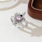 Vintage verstellbares Schwert-durchsticht-Herz-Ring-Set