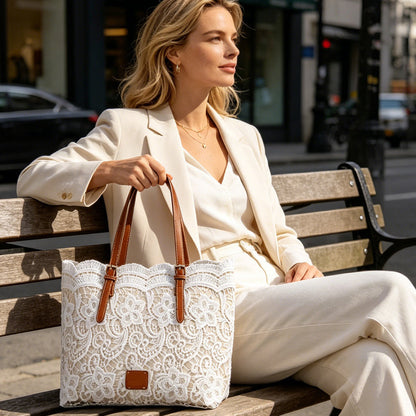👜 50% RABATT! 👛 Elegante Spitzen-Tote-Bag mit Großem Fassungsvermögen – Stilvolles Design, Robuste Verarbeitung & Ideal Für Einkäufe, Strand & Alltag 🏖️