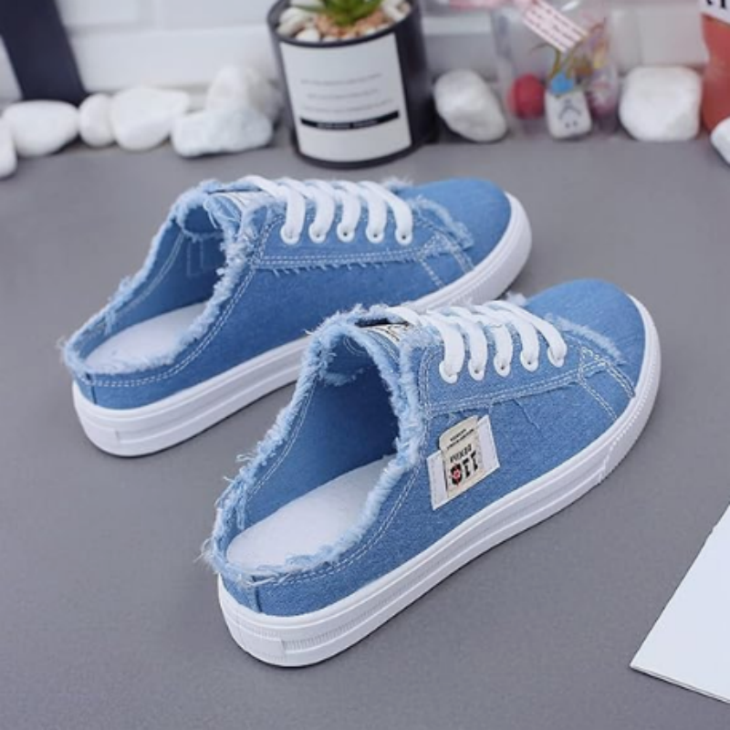 👟👖 Damen Denim Mule Sneakers – Leichter Schlupf, Bequeme Sohle & Perfekt Für Einen Lässigen Sommerlook ☀️