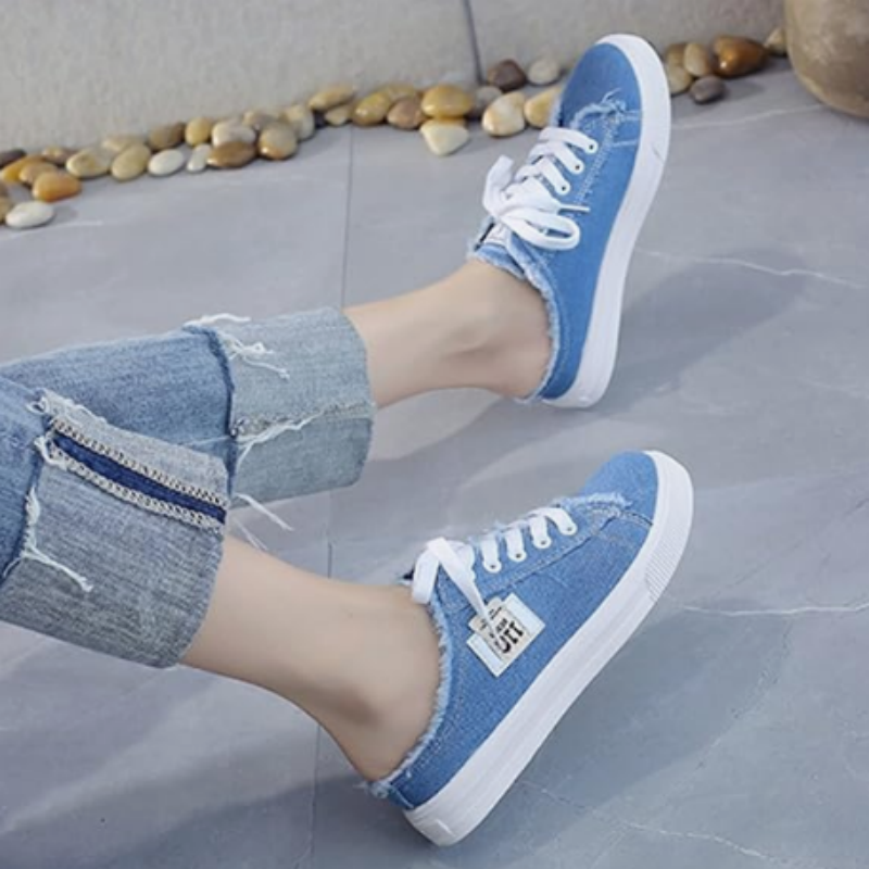 👟👖 Damen Denim Mule Sneakers – Leichter Schlupf, Bequeme Sohle & Perfekt Für Einen Lässigen Sommerlook ☀️