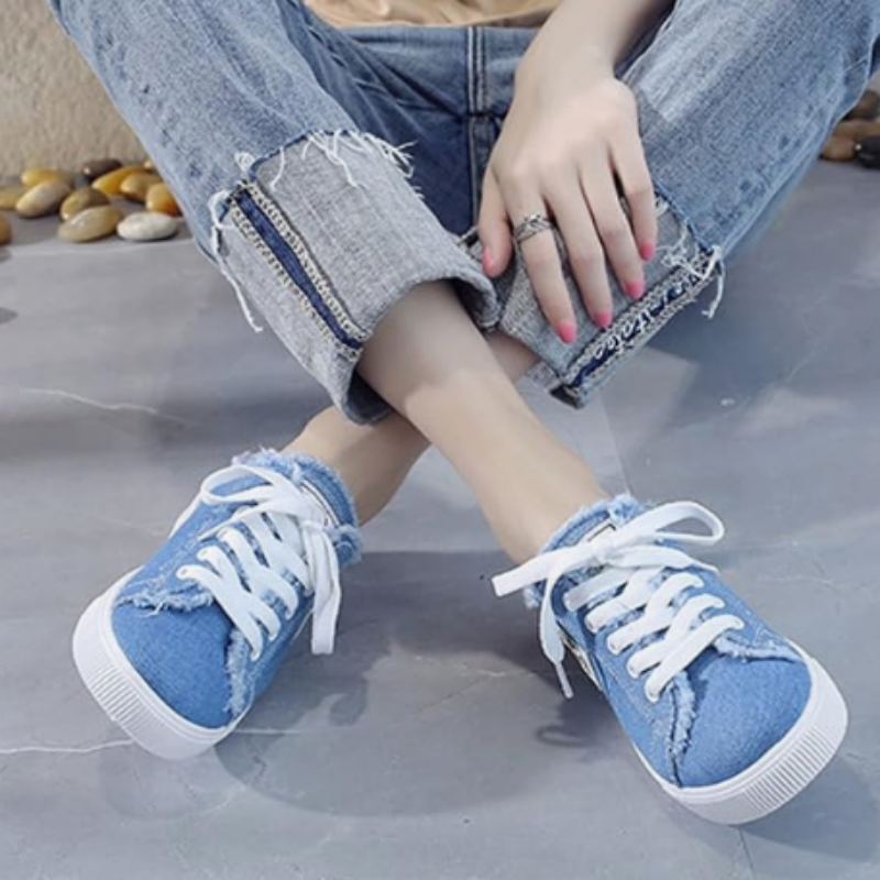 👟👖 Damen Denim Mule Sneakers – Leichter Schlupf, Bequeme Sohle & Perfekt Für Einen Lässigen Sommerlook ☀️