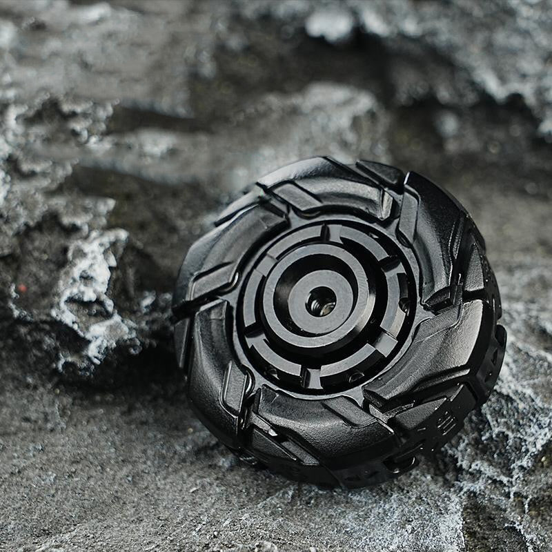 Kreativer Fidget-Slider mit offener Panzerung und Kreisel