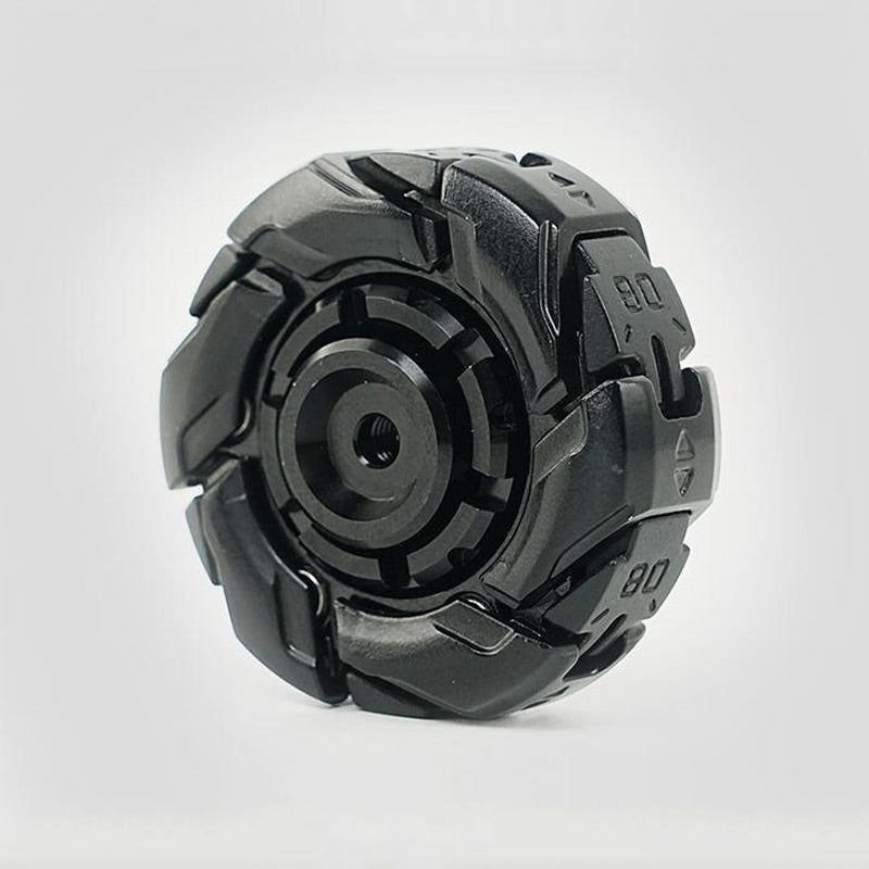 Kreativer Fidget-Slider mit offener Panzerung und Kreisel