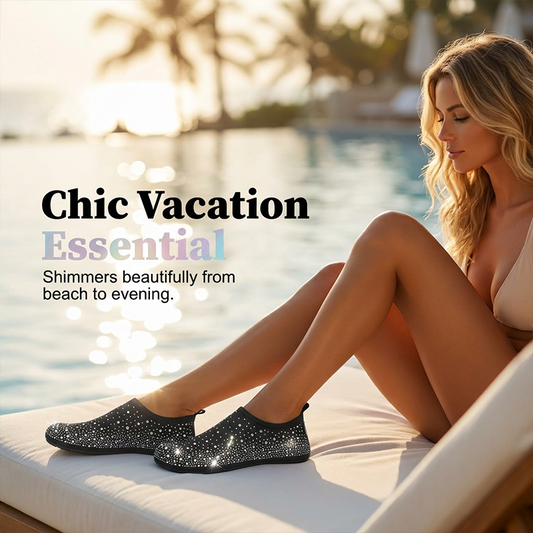 🎶Befristeter 56% Rabatt-Damen Badeschuhe mit Grip – Schnelltrocknend & Federleicht👟