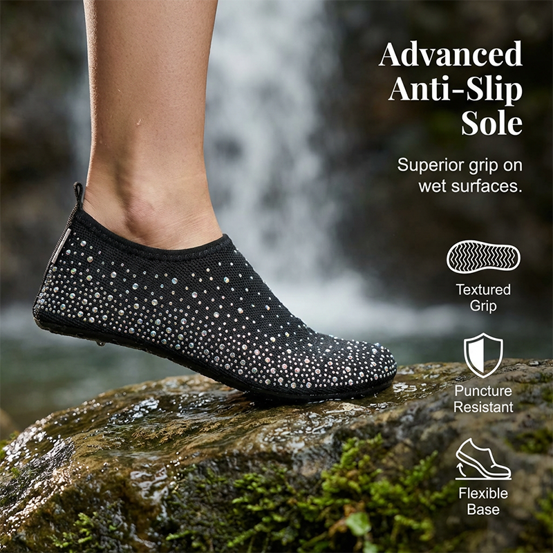 🎶Befristeter 56% Rabatt-Damen Badeschuhe mit Grip – Schnelltrocknend & Federleicht👟