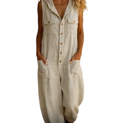 🎁2026 Neuheiten 50 % Rabatt💥Lässiger, ärmelloser Jumpsuit mit Kapuze für Damen