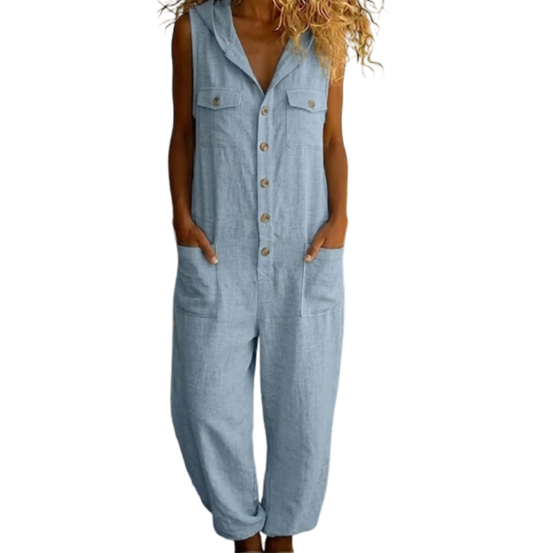 🎁2026 Neuheiten 50 % Rabatt💥Lässiger, ärmelloser Jumpsuit mit Kapuze für Damen