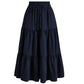 🌿50% Rabatt !! Damen Casual gestaffelter A-Linien-Maxirock mit Kordelzug-Taille