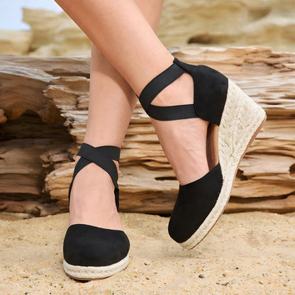 🌿50% Rabatt !! Geschlossene Espadrille-Keilabsatzsandalen für Damen