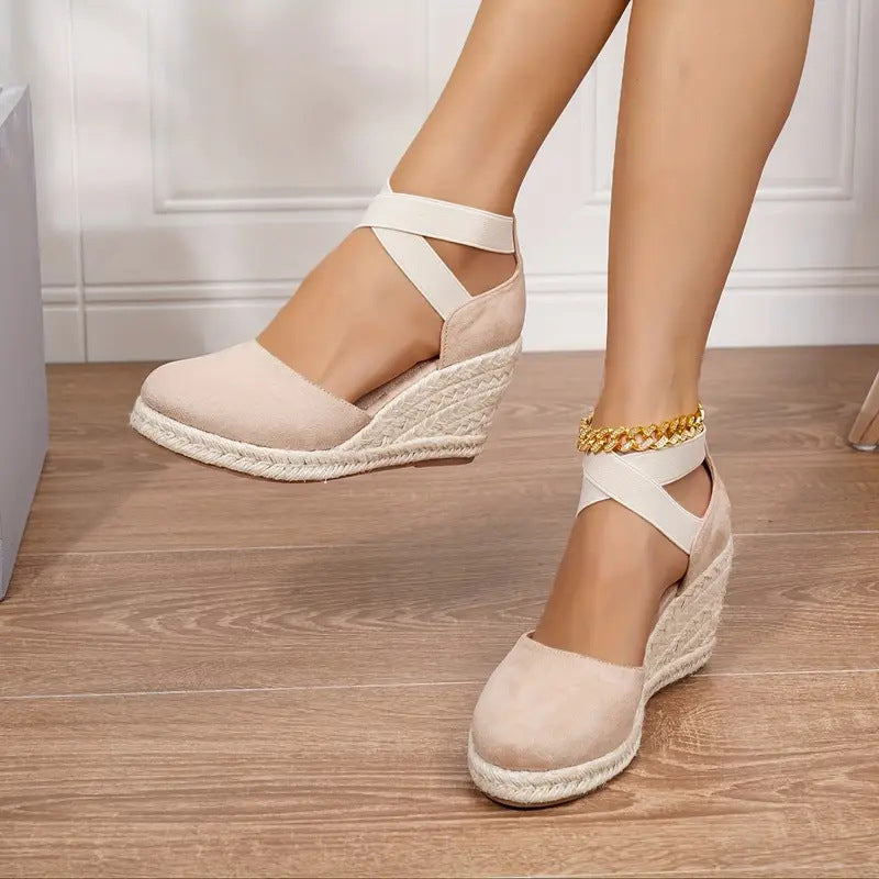 🌿50% Rabatt !! Geschlossene Espadrille-Keilabsatzsandalen für Damen