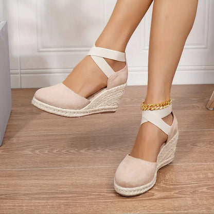 🌿50% Rabatt !! Geschlossene Espadrille-Keilabsatzsandalen für Damen