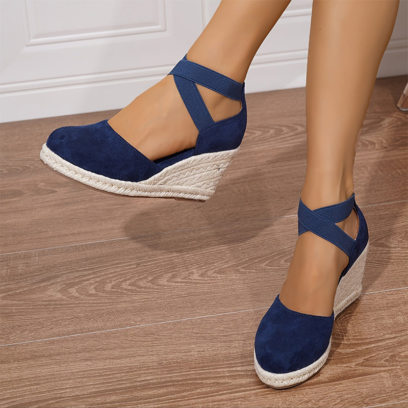 🌿50% Rabatt !! Geschlossene Espadrille-Keilabsatzsandalen für Damen