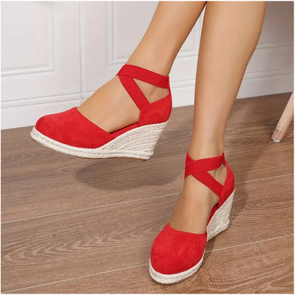 🌿50% Rabatt !! Geschlossene Espadrille-Keilabsatzsandalen für Damen