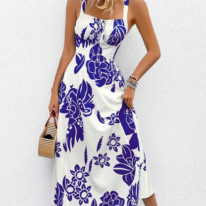 👗 50% RABATT! 🌺 Damenkleid mit Spaghettiträgern & Blumenmuster – Gesmocket, A-Linie, Leicht & Perfekt Für Einen Romantischen Sommerlook 🦋