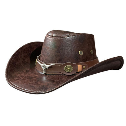 🏆  50% Rabatt !! ✨Vintage-Cowboyhut mit breiter Krempe und Riemen