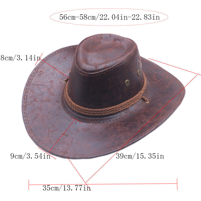 🏆  50% Rabatt !! ✨Vintage-Cowboyhut mit breiter Krempe und Riemen