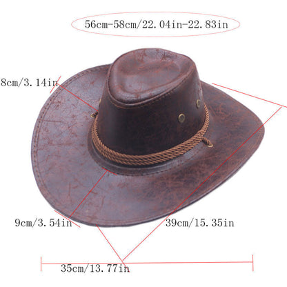 🏆  50% Rabatt !! ✨Vintage-Cowboyhut mit breiter Krempe und Riemen