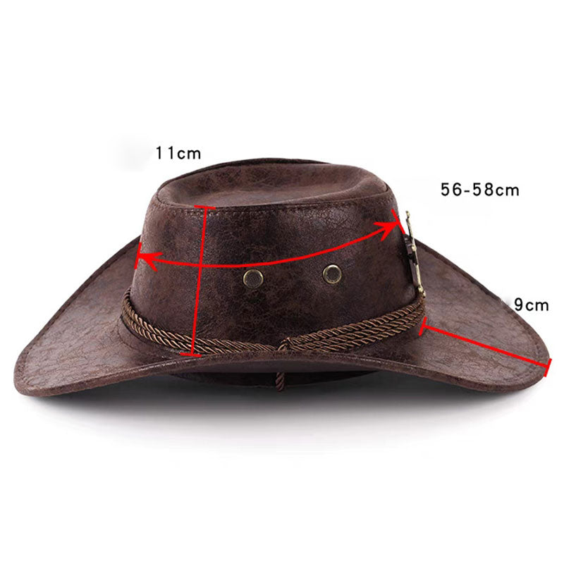 🏆  50% Rabatt !! ✨Vintage-Cowboyhut mit breiter Krempe und Riemen