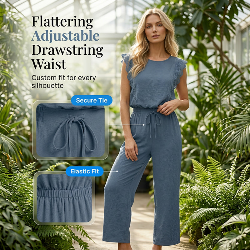 🌿50% Rabatt !!☁️ Damen ärmelloses Top und weite Hosen Set