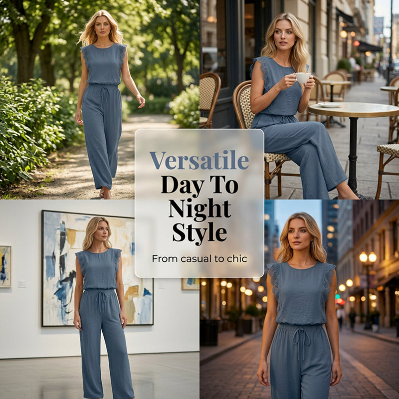 🌿50% Rabatt !!☁️ Damen ärmelloses Top und weite Hosen Set