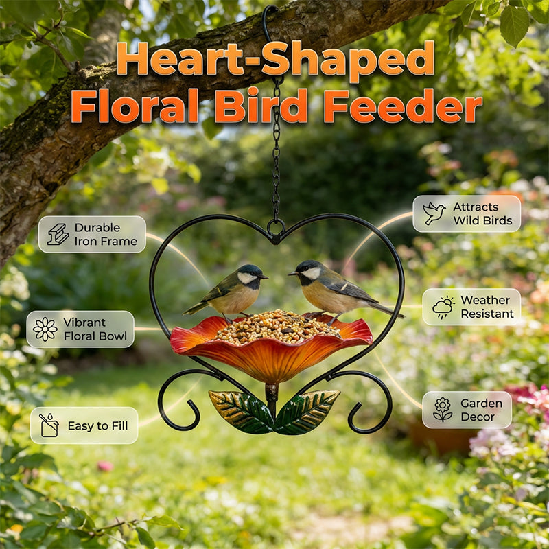💖Herzförmiger Blumen-Vogelfutterspender