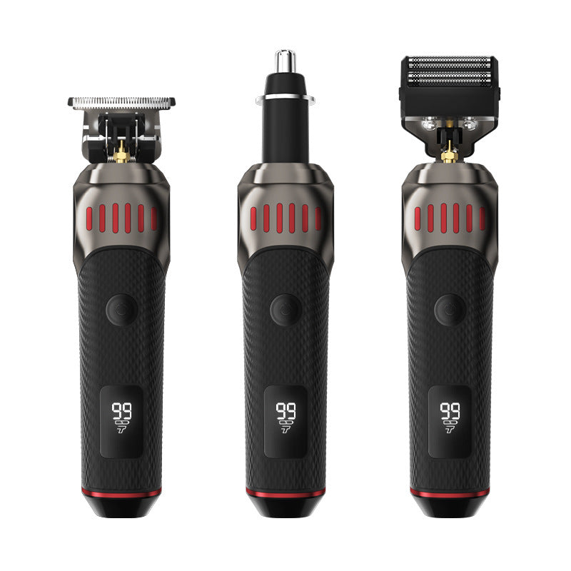 ❄️Sommerfrische 51 % Rabatt!👨Luxuriöses 3-in-1 Profi-Pflegeset für Männer – T-Blade-Trimmer, Folienrasierer & Nasentrimmer – Mit LED-Display & USB-wiederaufladbar