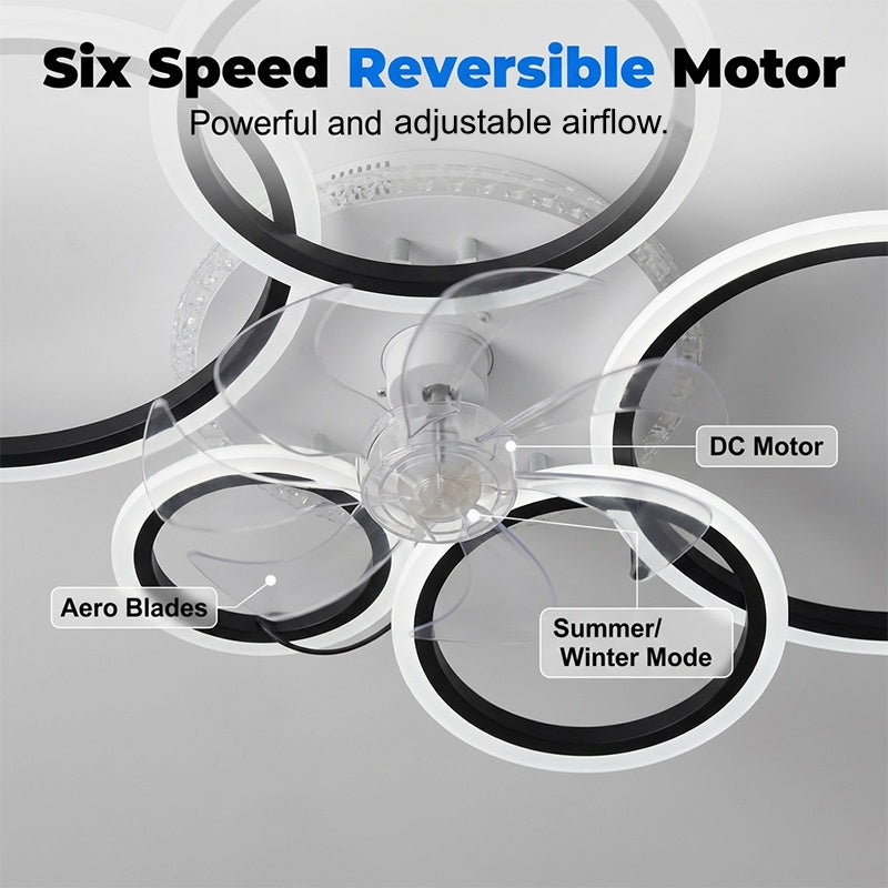 ✨🔥RGB-Deckenventilator mit Beleuchtung und Fernbedienung