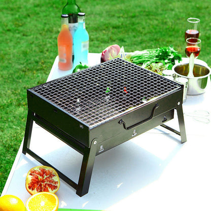 🍖 50%RABATT!! 🏕️ Faltbarer tragbarer Grill mit Schublade & Ständer – Kompakt, stabil & perfekt für Camping, Garten & Balkon ✨