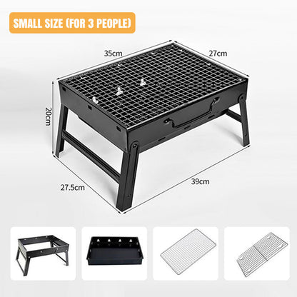 🍖 50%RABATT!! 🏕️ Faltbarer tragbarer Grill mit Schublade & Ständer – Kompakt, stabil & perfekt für Camping, Garten & Balkon ✨