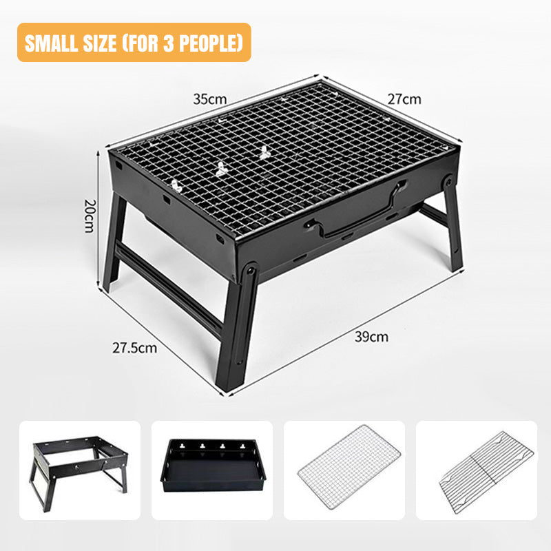 🍖 50%RABATT!! 🏕️ Faltbarer tragbarer Grill mit Schublade & Ständer – Kompakt, stabil & perfekt für Camping, Garten & Balkon ✨