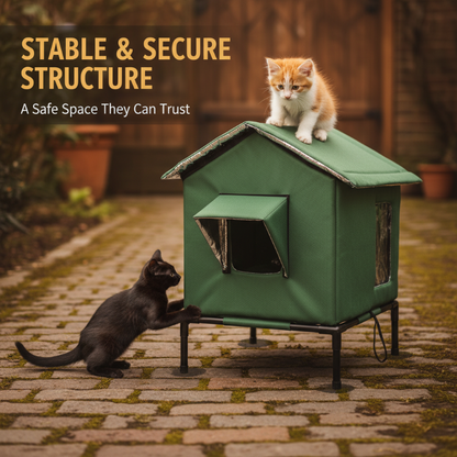 🐱🏠🔥 50% RABATT ⏰ Wasserdichtes Outdoor-Katzenhaus – erhöht, klappbar & wetterfest ✨ Perfekt für Garten, Balkon & Streuner