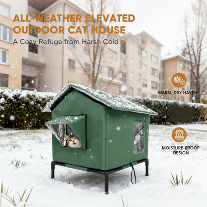 🐱🏠🔥 50% RABATT ⏰ Wasserdichtes Outdoor-Katzenhaus – erhöht, klappbar & wetterfest ✨ Perfekt für Garten, Balkon & Streuner