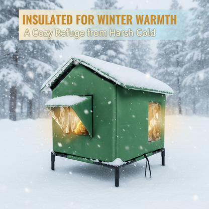 🐱🏠🔥 50% RABATT ⏰ Wasserdichtes Outdoor-Katzenhaus – erhöht, klappbar & wetterfest ✨ Perfekt für Garten, Balkon & Streuner
