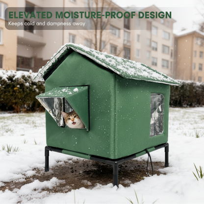 🐱🏠🔥 50% RABATT ⏰ Wasserdichtes Outdoor-Katzenhaus – erhöht, klappbar & wetterfest ✨ Perfekt für Garten, Balkon & Streuner
