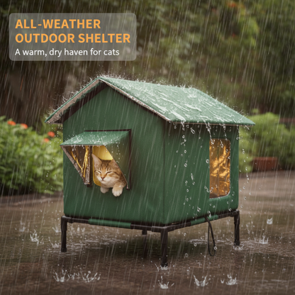 🐱🏠🔥 50% RABATT ⏰ Wasserdichtes Outdoor-Katzenhaus – erhöht, klappbar & wetterfest ✨ Perfekt für Garten, Balkon & Streuner