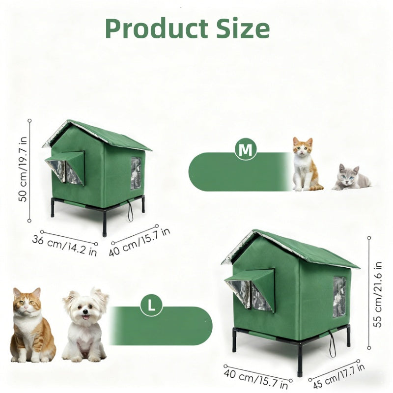 🐱🏠🔥 50% RABATT ⏰ Wasserdichtes Outdoor-Katzenhaus – erhöht, klappbar & wetterfest ✨ Perfekt für Garten, Balkon & Streuner
