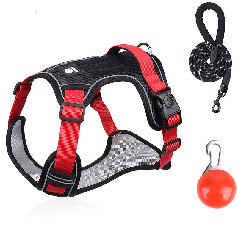 🐕 50% RABATT! ✨ Hundegeschirr ohne Zugkraft mit Leine und LED-Halsband – Vorderer D-Ring, Reflektierend, Verstellbar 🦮