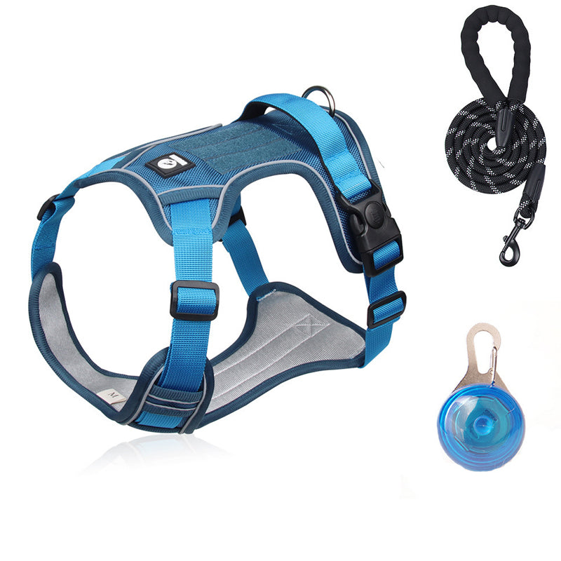 🐕 50% RABATT! ✨ Hundegeschirr ohne Zugkraft mit Leine und LED-Halsband – Vorderer D-Ring, Reflektierend, Verstellbar 🦮
