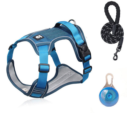 🐕 50% RABATT! ✨ Hundegeschirr ohne Zugkraft mit Leine und LED-Halsband – Vorderer D-Ring, Reflektierend, Verstellbar 🦮
