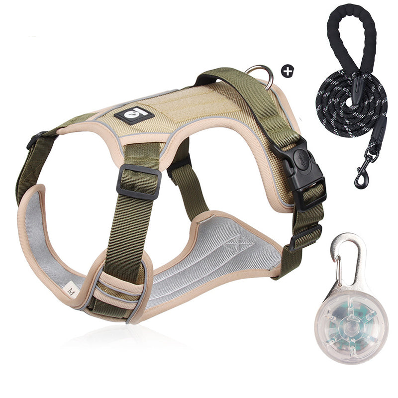 🐕 50% RABATT! ✨ Hundegeschirr ohne Zugkraft mit Leine und LED-Halsband – Vorderer D-Ring, Reflektierend, Verstellbar 🦮