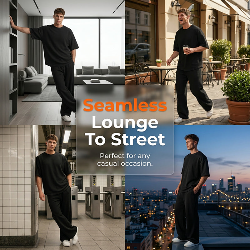 Herren 2-teiliges Set – T-Shirt & weite Hose 👕👖 stylisch, bequem & modern ✨