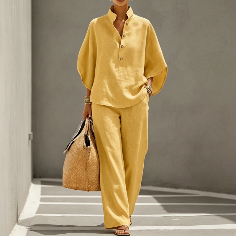 💃 50% SPAREN 📢 Damen Fashion Set 🔥 Stehkragen + Wide-Leg Hose – stilvoll, hochwertig & alltagstauglich ✨