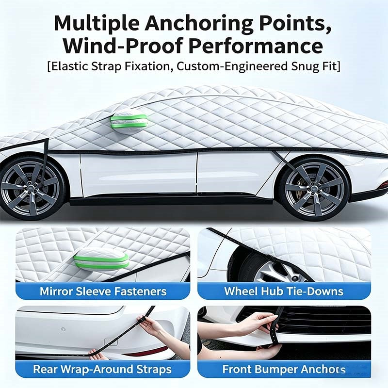 🚗🛡️ 50% RABATT! Dicke Halbgarage Autoabdeckung – Sonnen- & Schneeschutz – Isolierend, wasserdicht & perfekt für Frontscheibe, Motorhaube & Dach ❄️☀️