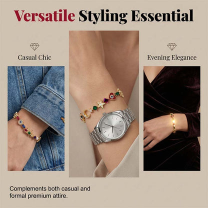 💫 LIMITED-TIME 50% RABATT! ✨ Himmelscharme-Armband – Sonne, Mond, Sterne, Kristalle, Goldton 🪐