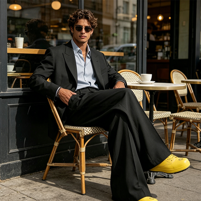Minimalistische Herrenhose mit weitem Bein