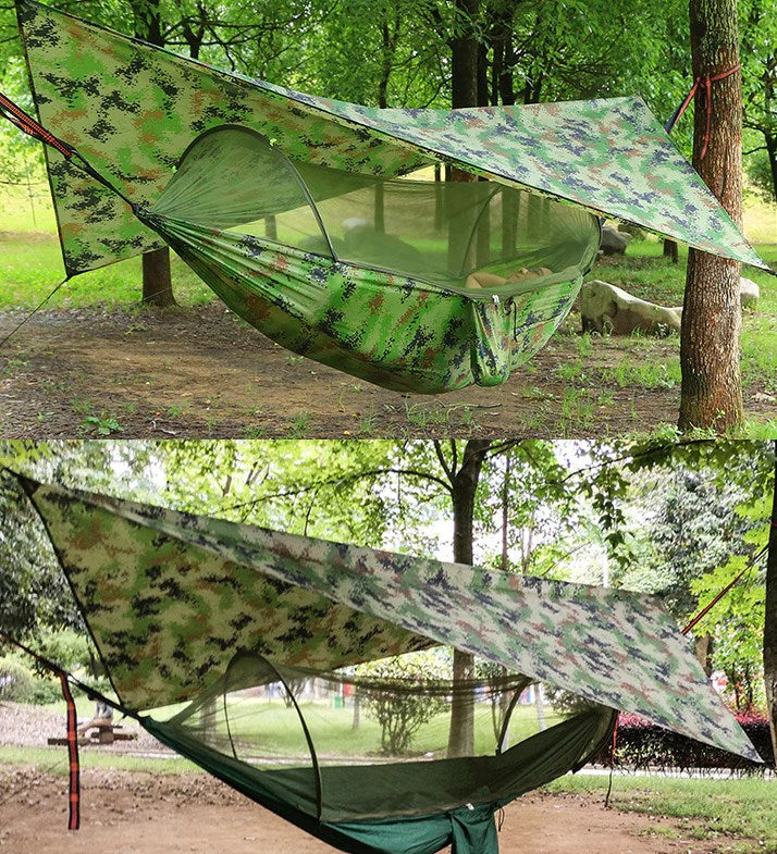 🏕️Campinghängematte mit Moskitonetz und Plane