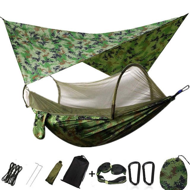 🏕️Campinghängematte mit Moskitonetz und Plane