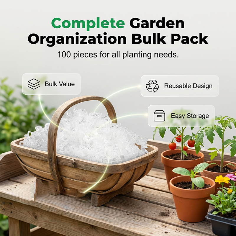 🌞Frühlingserwachen: 50% Rabatt!🌻100-teilige Schnellklett-Pflanzenclips – Unsichtbare Pflanzenstütze für Tomaten, Gurken & Kletterpflanzen – Belüftet & UV-beständig