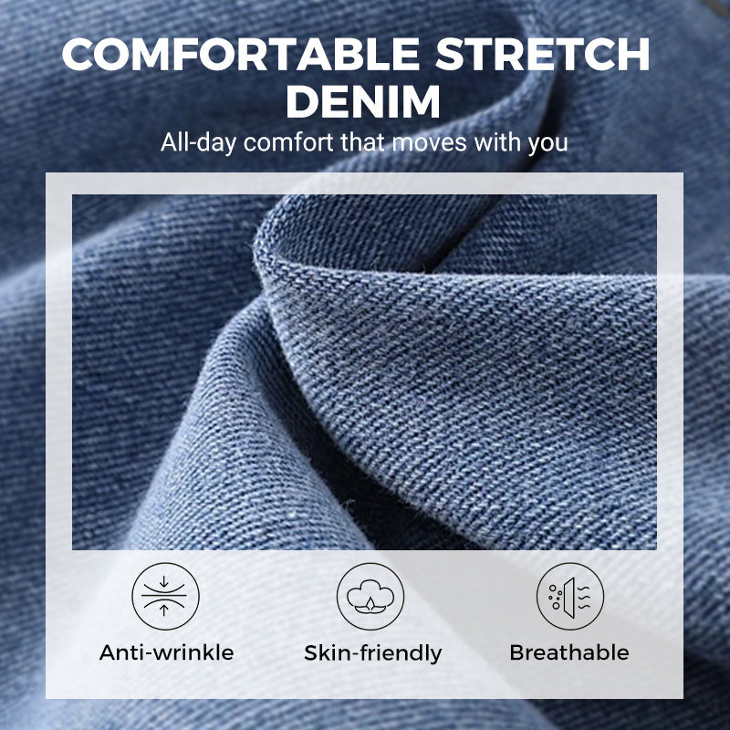 👖 ZEITLICH BEGRENZT 50% RABATT! ✨ Damen Cargo-Jeans aus Denim – Weites Bein, Hohe Taille, Viele Taschen, Stretch ✨